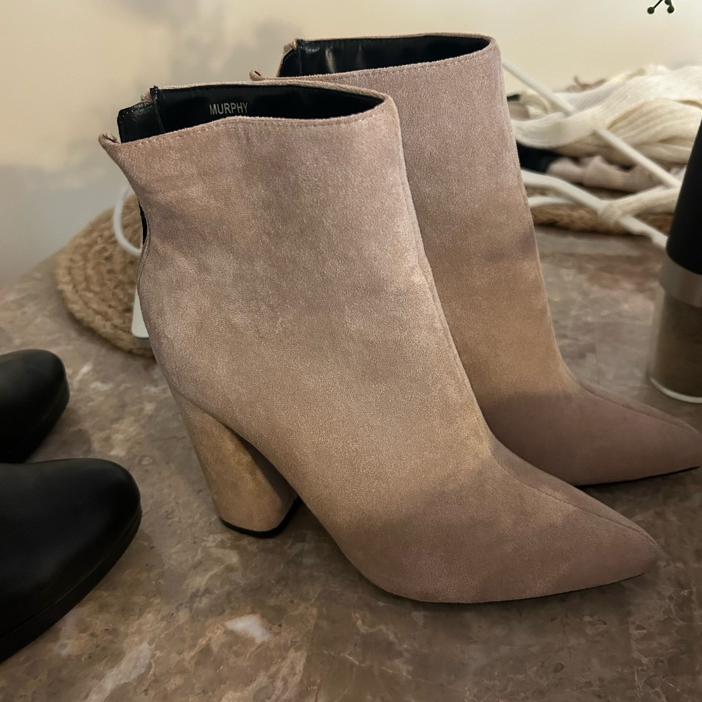 nude booties WORN ONCE